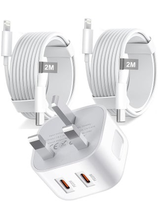 NEW MFi Certified iPhone Fast Charger – Dual 20W PD USB-C Adapter with USB-C to Lightning u0026 USB-C to USB-C Cables (2M), Compatible with iPhone 14/13/12/11/X/8, iPad, AirPods - pzsku/ZB1CE11960A8A548A56C8Z/45/_/1732925832/ee9dcd17-26a5-4583-a63a-31ddebc2b461