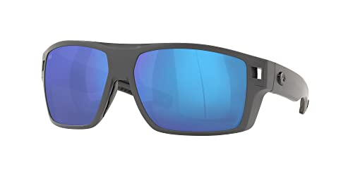 Costa Del Mar Mens Diego Rectangular Sunglasses, Matte Grey/Blue Mirrored Polarized-580G, 62 mm - Image 5