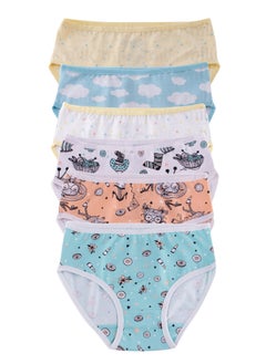 Milk Pack of 6 Cotton Brief Underwear Panties for Girl  - Image 1