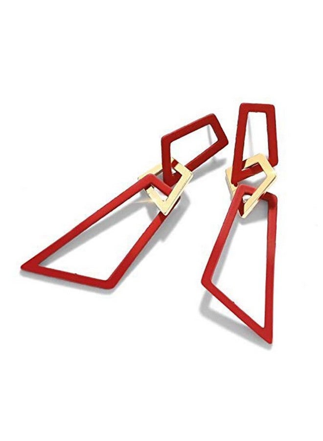 Chargances Bohemia Fashion Women Red Earrings Geometric Drop Earring Elegant And Simple Earrings Jewelry For Women - Image 1