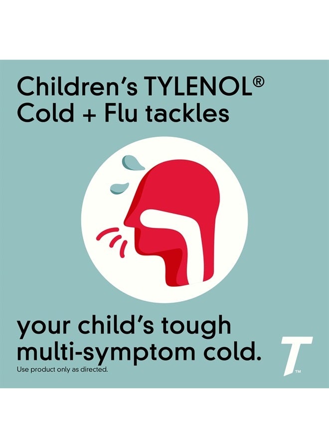 Tylenol معلق TYLENOL للأطفال للبرد + الإنفلونزا، عنب، 4 أونصة سائلة - Image 3