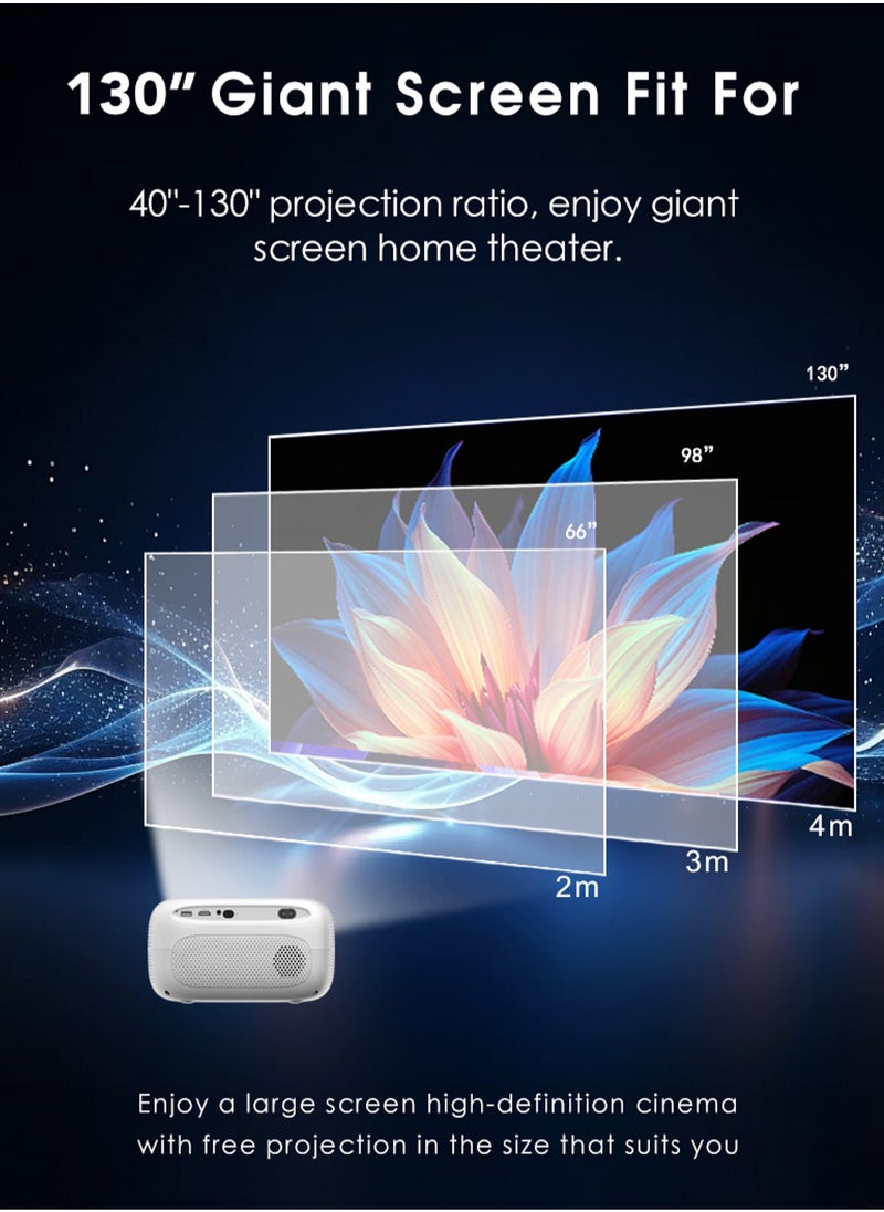 مي فازا - جهاز عرض LCD - التركيز التلقائي - دعم HD 1080P/4K - 250 ANSI Lumen - جهاز عرض ذكي مزود بشبكة Wifi 6 وBluetooth 5.2 - Android 11 - مسرح منزلي محمول - مناسب للألعاب والمكتب والأفلام - Image 1