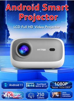 مي فازا جهاز عرض LCD - التركيز التلقائي - دعم HD 1080P/4K - 250 ANSI Lumen - جهاز عرض ذكي مزود بشبكة Wifi 6 وBluetooth 5.2 - Android 11 - مسرح منزلي محمول - مناسب للألعاب والمكتب والأفلام  - Image 2
