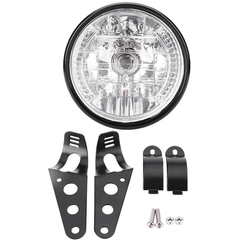 Ejoyous 7 Inch Motorcycle Headlight Round Motorbike Headlight Turn Light Bulb Universal 35W Halogen Front Light with Mounting Bracket for Motorcycle ATV Electric Motorbike