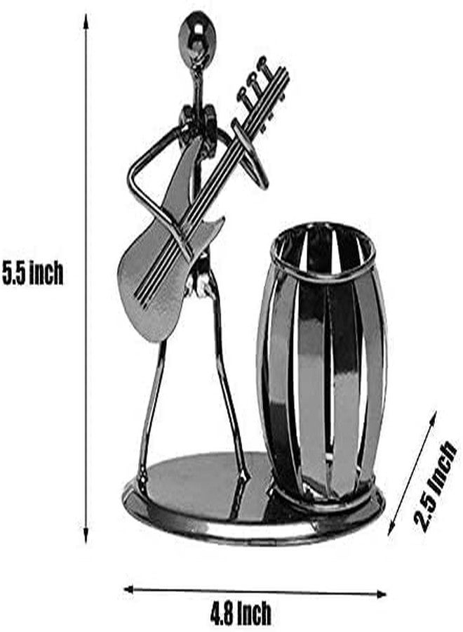 Armear Guitar Pencil Pen Holder, Decorative Metal Desk Pen Holder Cup with Rocker and Guitar Design, Desk Organizer Pencil Holder For Gifts, Kids, Students, Office Stationary - Image 2