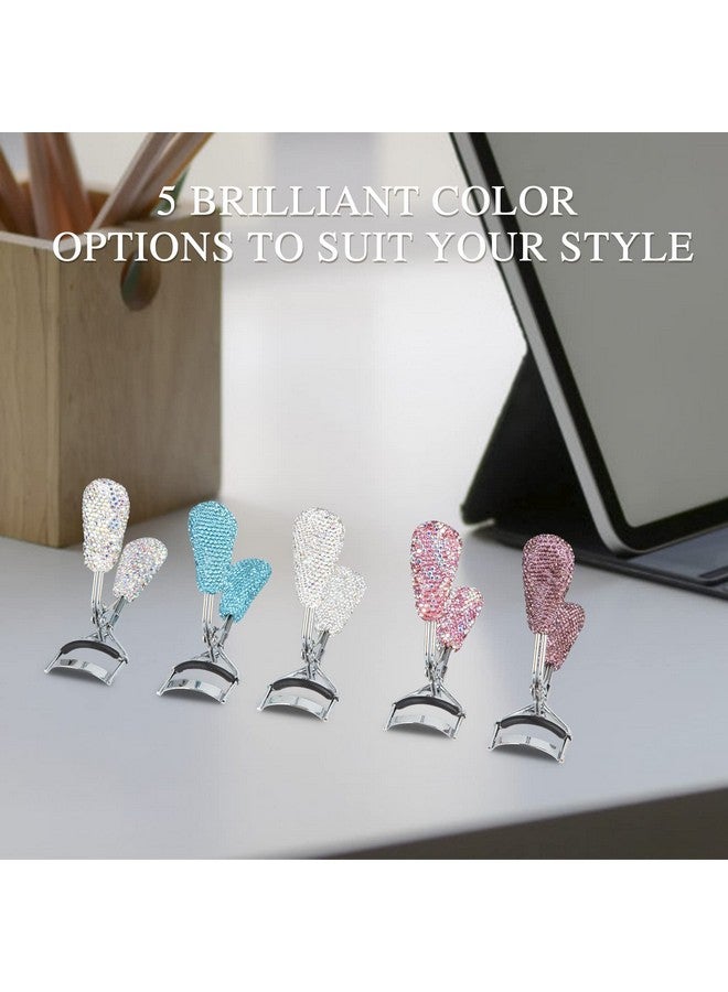 KEYPOWER Bling Rhinestone Eyelash Curlers Stainless Steel Natural And Long Lasting Eyelash Fit For All Eye Shape Curved Lash Curler (Pink) - Image 4