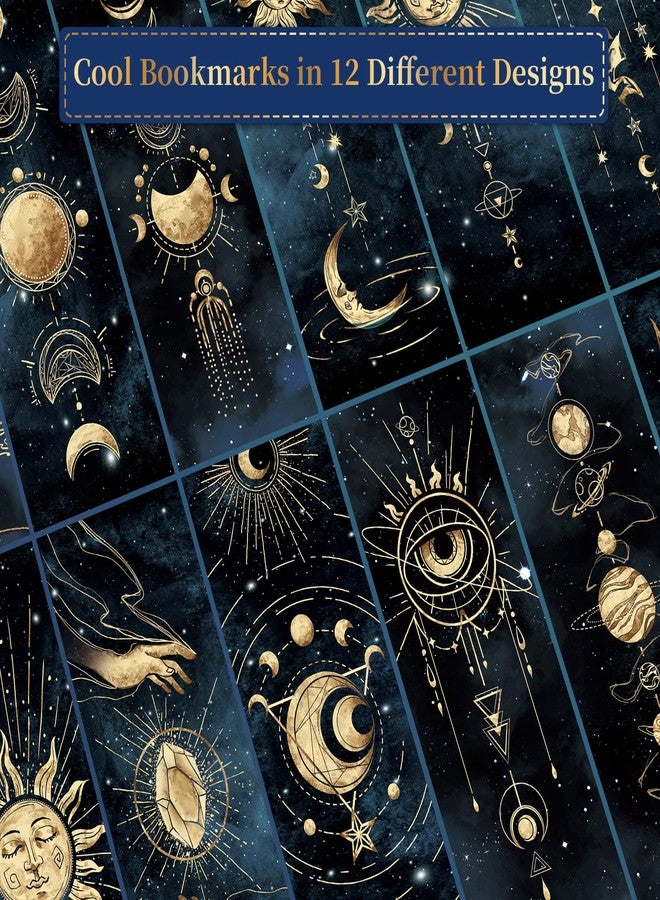 Anseal 12 PCS Cool Night Sky Bookmark, Bookmarks for Book Lovers, Bulk Bookmarks for Men, Unique Book Mark for Boys, Girls, Students, Classroom Gifts, School Prize, Reading Present - Image 2
