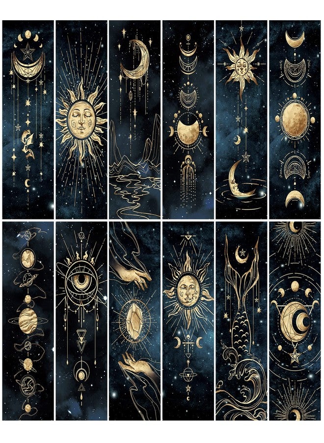 Anseal 12 PCS Cool Night Sky Bookmark, Bookmarks for Book Lovers, Bulk Bookmarks for Men, Unique Book Mark for Boys, Girls, Students, Classroom Gifts, School Prize, Reading Present - Image 1