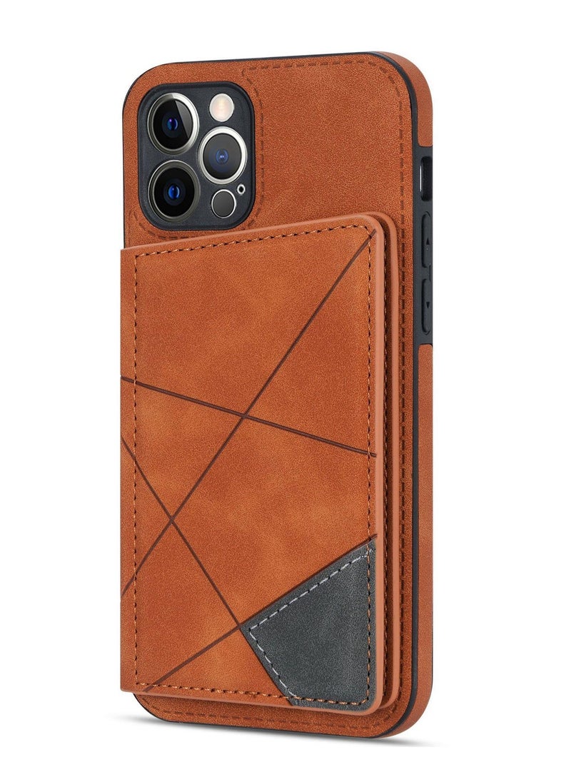 General - Suitable for Apple iPhone 15/15 Plus/15 Pro/15 Pro Max Phone Case - Line Splicing Side Stick Leather Case - Image 1