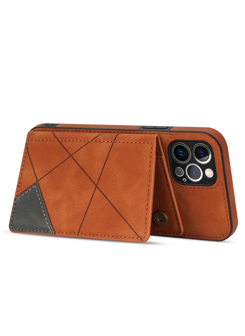 General - Suitable for Apple iPhone 15/15 Plus/15 Pro/15 Pro Max Phone Case - Line Splicing Side Stick Leather Case - Image 1