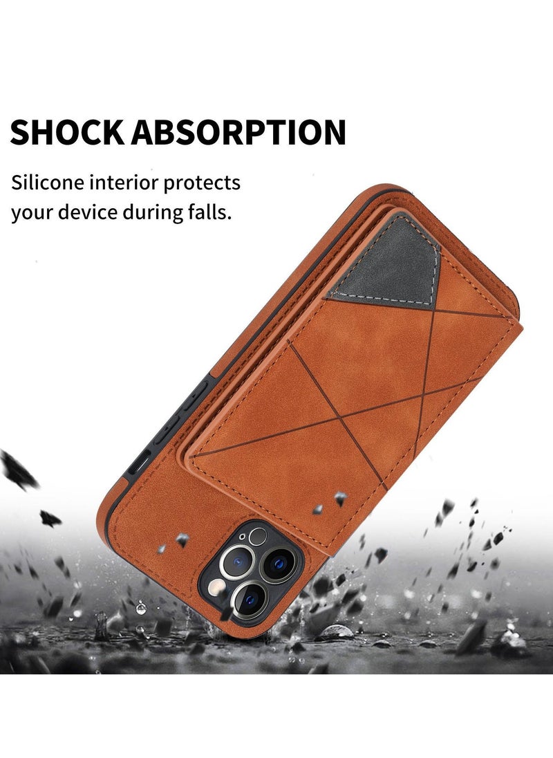 General - Suitable for Apple iPhone 15/15 Plus/15 Pro/15 Pro Max Phone Case - Line Splicing Side Stick Leather Case - Image 1