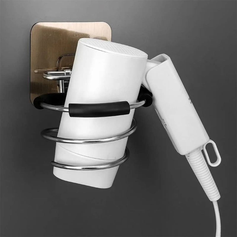 KUCHIFY Hair Dryer Holder Wall Mount – No-Drill Spiral Organizer for Hair Dryer, Flat Iron & Curling Wand | Self-Adhesive Stainless Steel Bathroom Rack (Pack of 1) - Image 4