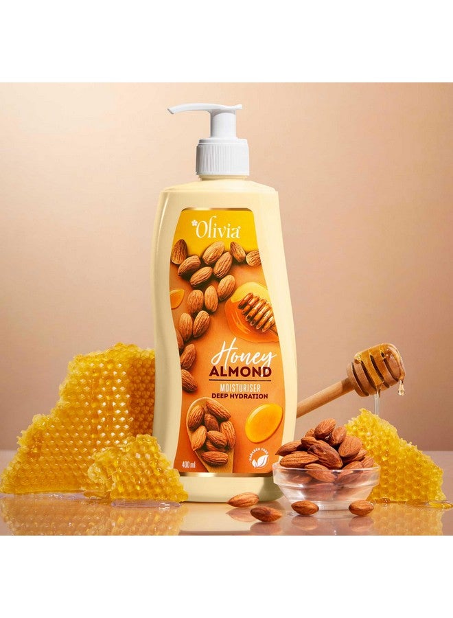 Olivia Honey Almond Deep Hydration Body Lotion For Soft Nourishing And Glowing Skin With Honey Almonds Olive Oil And Vitamin E 400Ml - Image 3