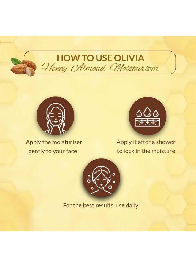 Olivia Honey Almond Deep Hydration Body Lotion For Soft Nourishing And Glowing Skin With Honey Almonds Olive Oil And Vitamin E 400Ml - Image 5