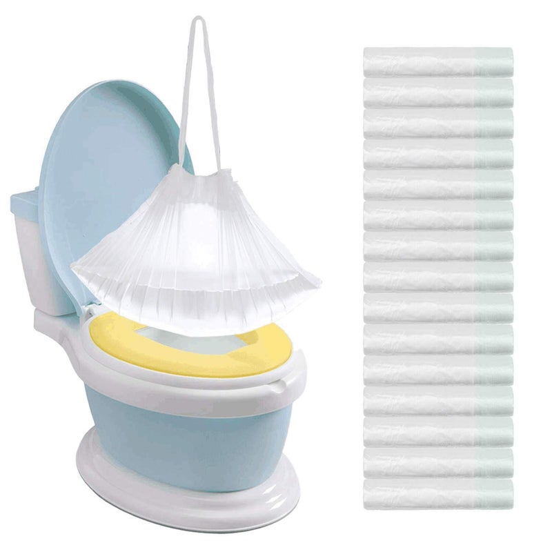 Tebery 200 Pack Portable Potty Chair Liners With Drawstring, Disposable Bags for Baby Toilet Training Seat - Image 1