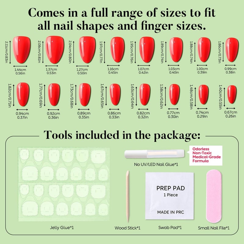 Luxbon Short Press On Nails with No UV Lamp Required & Tool Kit - French Manicure & Cat Eye & High Gloss Design, 25-30 Pieces in Multiple Sizes, Reusable False Nails 002 All-scene tailored quality - Image 3