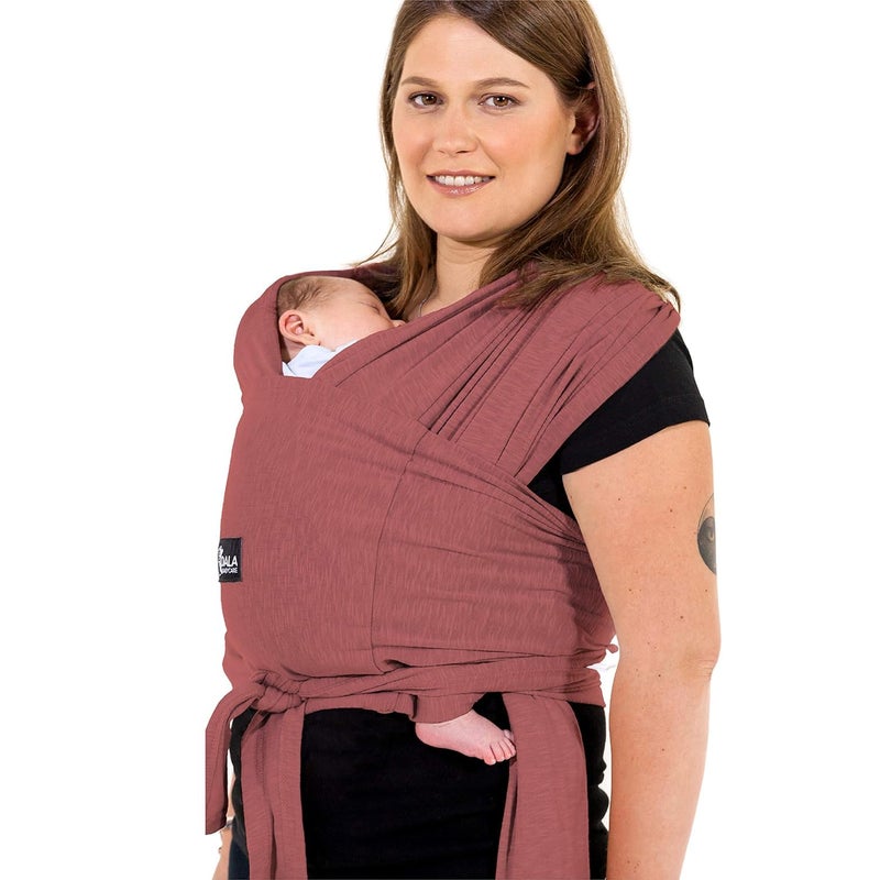 Koala Babycare Koala Babycare Baby Carrier Wrap, Easy to Wear As a T-Shirt - Baby Wearing Wrap One Size Fits All - Newborn Wrap Carrier Up to 22lbs (Bourdeaux)  - Image 1