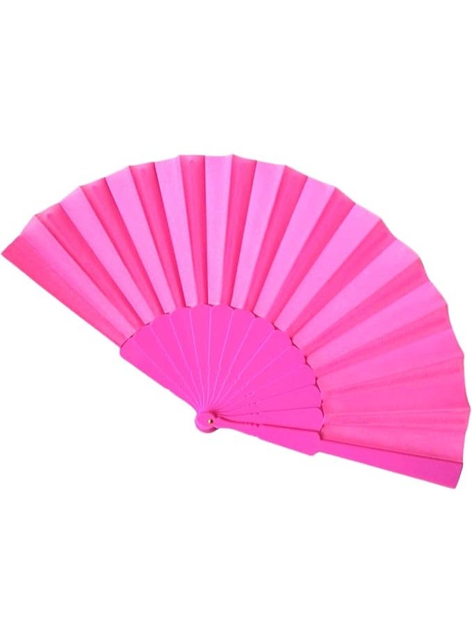 Folding Hand Classic Style Fan, Fabric Hand Held Chinese/Spanish Foldable Fan for Wedding, Party Favor, Performance, Dance, Home Decorations, Festival, Gift (Pink)  - Image 1
