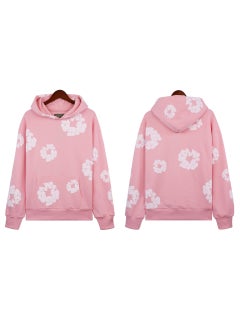 Hip Hop Cotton Hoodie Streetwear Set Pink Sweat (White Garment)