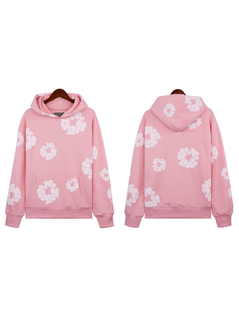Generic - Hip Hop Cotton Hoodie Streetwear Set Pink Sweat (White Garment) - Image 1