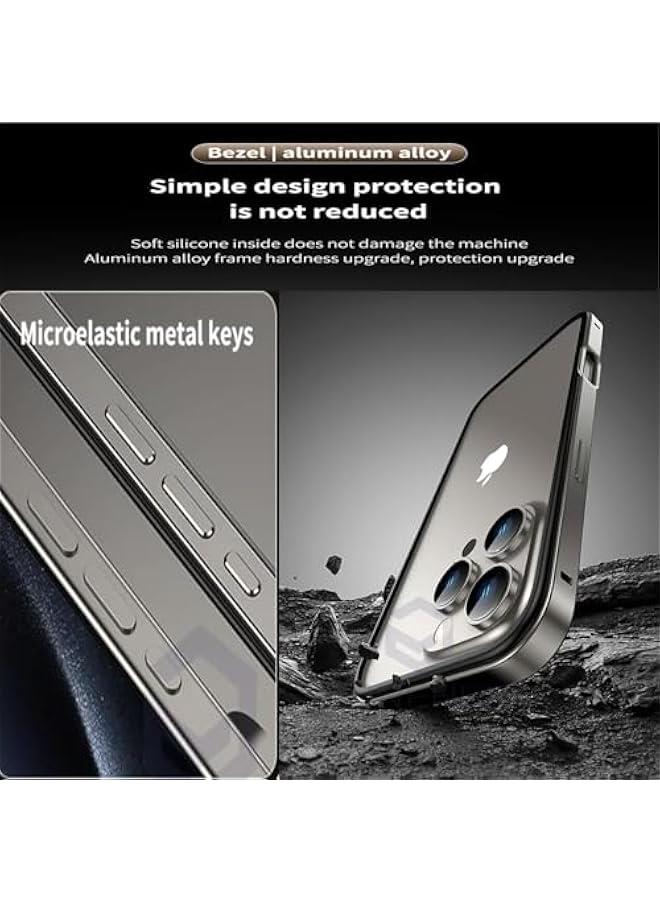 New Aluminum Frame Metal Bumper Frame Slim Hard Case Cover for iPhone16 ProMax, Metal Frame with Soft Inner Bumper, Raised Edge Protection (Gold Titanium, for iPhone16 Pro Max) - Image 5