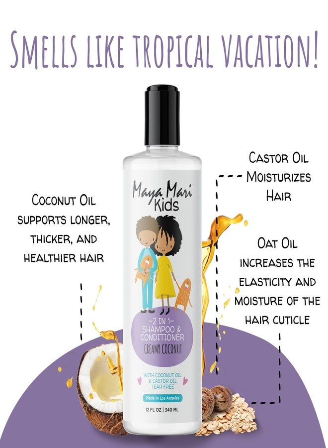MAYA MARI 2 in 1 Natural Kids Shampoo and Conditioner, Tear Free | For Toddlers with Curly Hair | For All Kids Hair Types | Coconut & Lime Twist, Made in the USA, 12 Fl Oz - Image 2