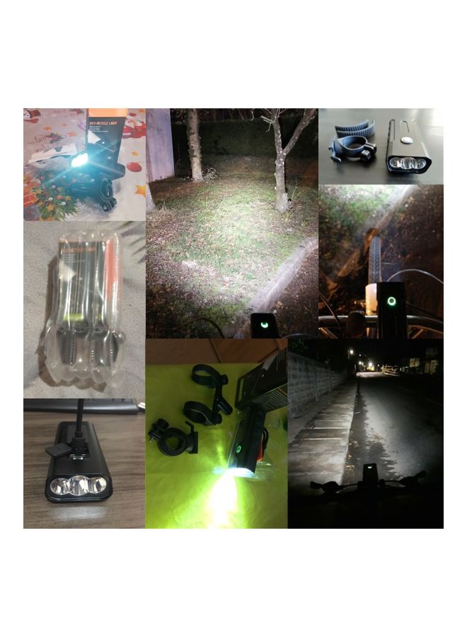 NIBEMINENT Rechargeable LED Flashlight For Bicycle Black 11.0x6.5x5cm - Image 3