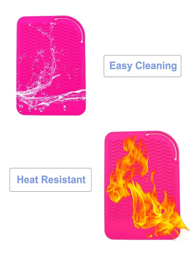 AFT90 Heat Resistant Mat for Curling Iron, Flat Irons and Hair Straightener Hair Styling Tools 9" x 6.5", Food Grade Silicone, Pink - Image 5