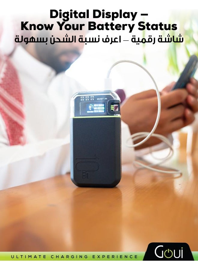 جوي باور بانك بيست بسعة 10000 ملي أمبير - شاحن محمول بقوة 35 واط مع وظيفة الشحن المتزامن، و شحن سريع لأجهزة آيفون، سامسونج، جالاكسي، آيباد برو، إيربودز، هواوي، الأجهزة اللوحية، أجهزة تحديد المواقع، مشغلات MP3/MP4، و غيرها الكثير - تصميم صغير الحجم و مريح لتوفير طاقة فورية في أي مكان 10000 mAh - Image 5