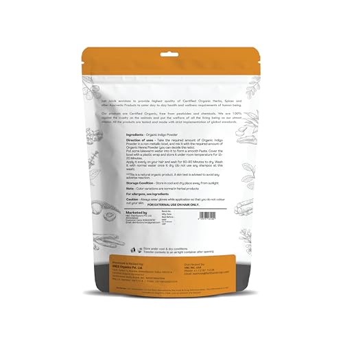 Just Jaivik Indigo Powder - Natural Hair Color | Chemical-Free Alternative to Synthetic Dyes, 227 g - Image 2