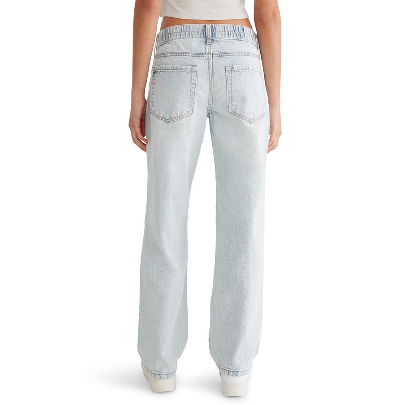 Aeropostale Women's Low Rise Elastic Waist Baggy Jean, Light Wash, Small Regular - Image 2