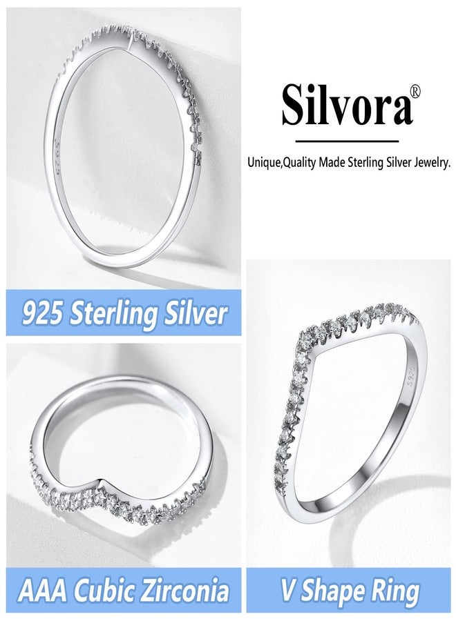 Silvora Engagement Rings for Female Plain Silver Thin 2mm Wishbone Bands Ring for Couple - Image 4