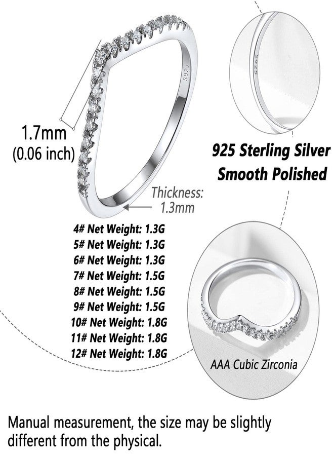 Silvora Engagement Rings for Female Plain Silver Thin 2mm Wishbone Bands Ring for Couple - Image 3