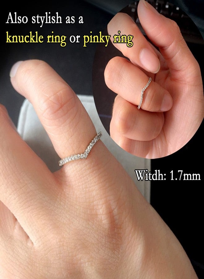Silvora Engagement Rings for Female Plain Silver Thin 2mm Wishbone Bands Ring for Couple - Image 2