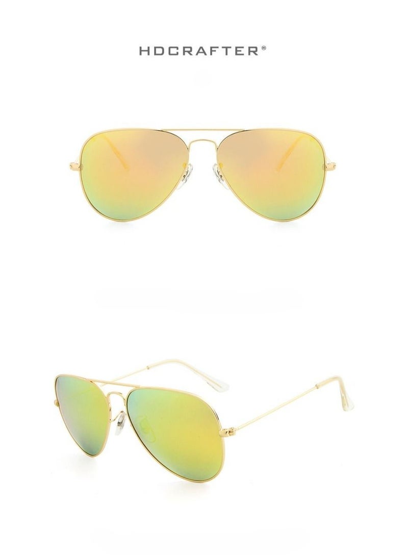 HDCRAFTER Men's Full Frame Polarized UV400 Pilot Frame Sunglasses 