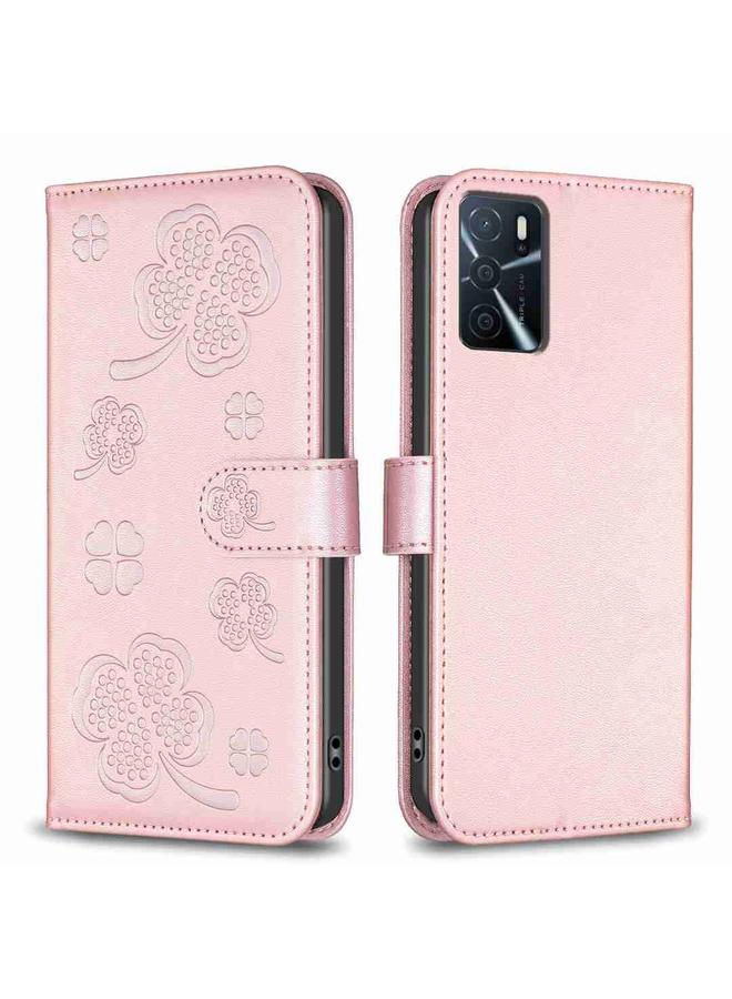 S-TOP Case For OPPO A16 / A16s / A54s Four-leaf Embossed Leather Phone Case - Image 1