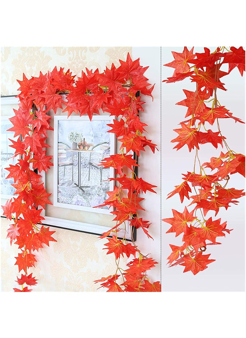 Mukeriya - Mukeriya Red Silk Maple Vine Leaf Wreath - Image 1
