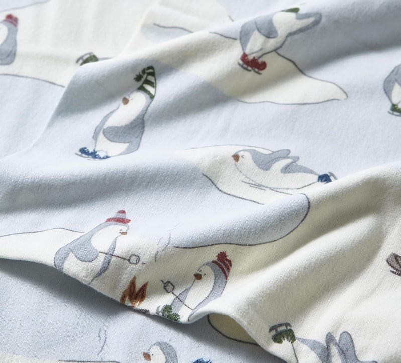 Eddie Bauer - Twin Sheets, Cotton Flannel Bedding Set, Brushed for Extra Softness, Cozy Home Decor (Skating Penguin, Twin) - Image 4