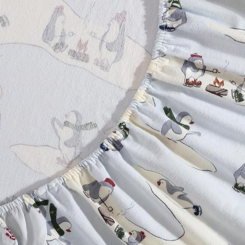Eddie Bauer - Twin Sheets, Cotton Flannel Bedding Set, Brushed for Extra Softness, Cozy Home Decor (Skating Penguin, Twin) - Image 5
