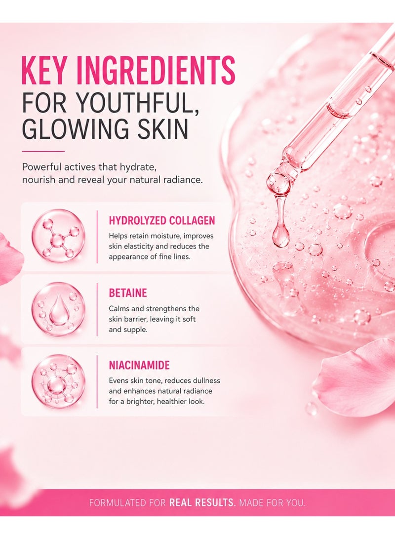 BIOAQUA Collagen Anti Aging Facial Sheet Mask for Firmness, Elasticity, Dry Dull Skin & Wrinkle Repair | Plumping Moisturizing Formula | Daily Skincare All Skin Types | Pack of 5 | 25g Each - Image 5