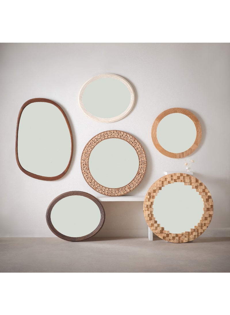 Home Box - Inez Wood Frame Round Mirror 61 x 2 x 61 cm - Image 1