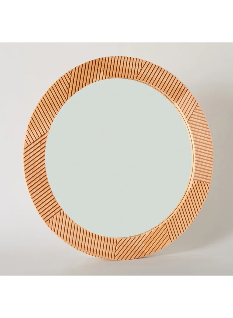 Home Box Inez Wood Frame Round Mirror 61 x 2 x 61 cm
