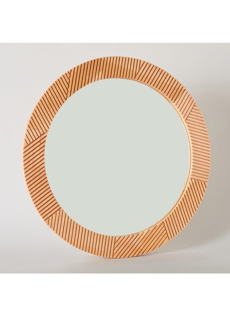 Home Box - Inez Wood Frame Round Mirror 61 x 2 x 61 cm - Image 1