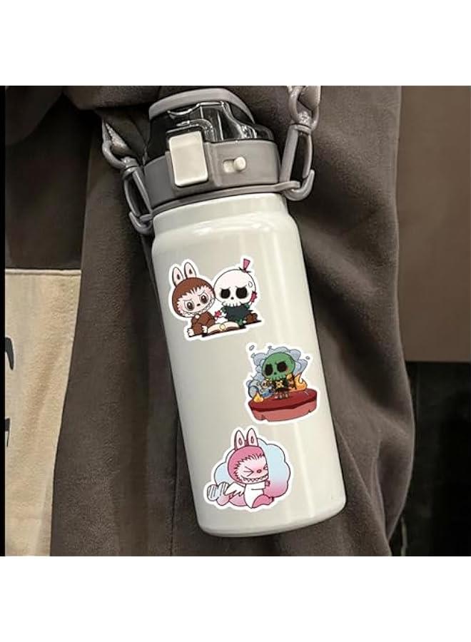 Arabest 50pcs Labubu Cartoon Stickers for Teen Water Bottle, Cool Terror Labubu Waterproof Vinyl Decal for Kids Adult Girl Laptop Skateboard Phone Guitar Travel Case Bike - Image 2