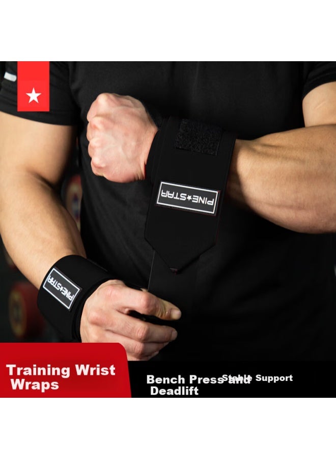 Gingpai Sport Men's Wrist Support Fitness Sports Brace Bench Press Assistance Wrist Wraps For Pain And Sprain Strength Training Compression Black - Image 1
