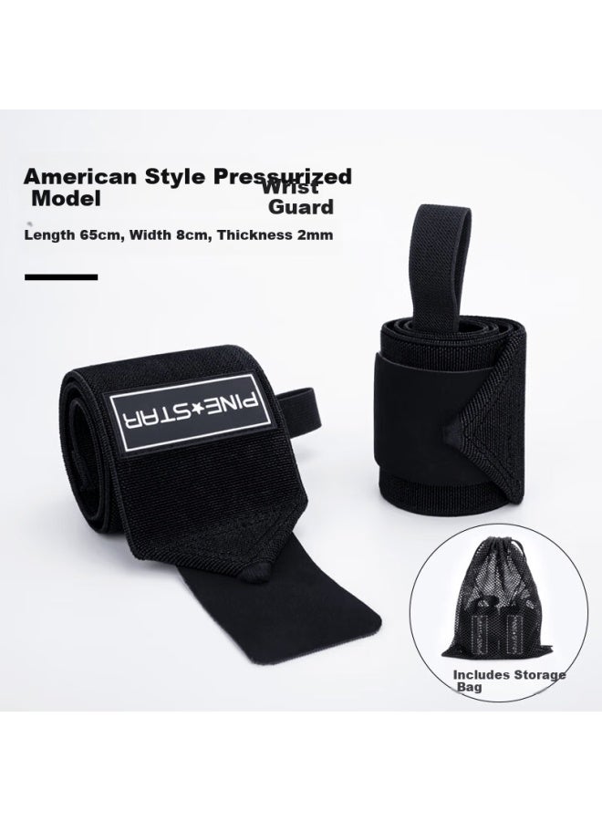 Gingpai Sport Men's Wrist Support Fitness Sports Brace Bench Press Assistance Wrist Wraps For Pain And Sprain Strength Training Compression Black - Image 4