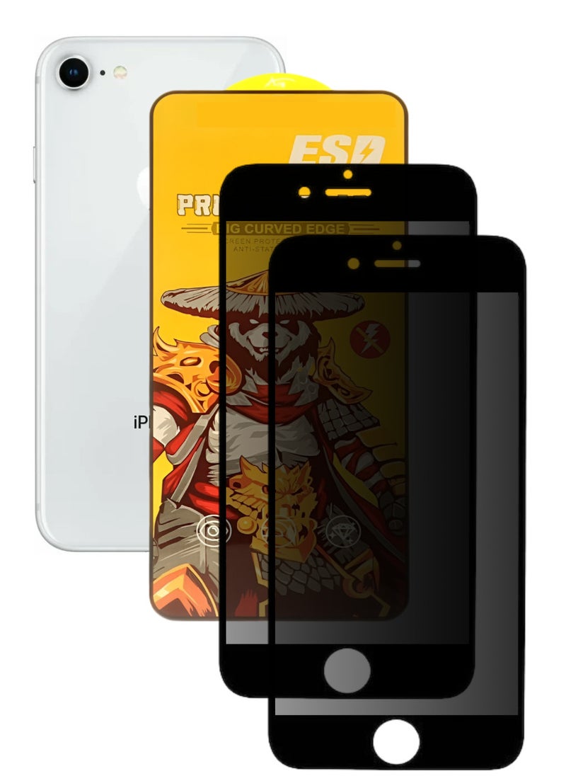 ESD 2 Pieces Tempered Dustproof Privacy Glass Screen Protector Compatible For iPhone 8 - Image 1
