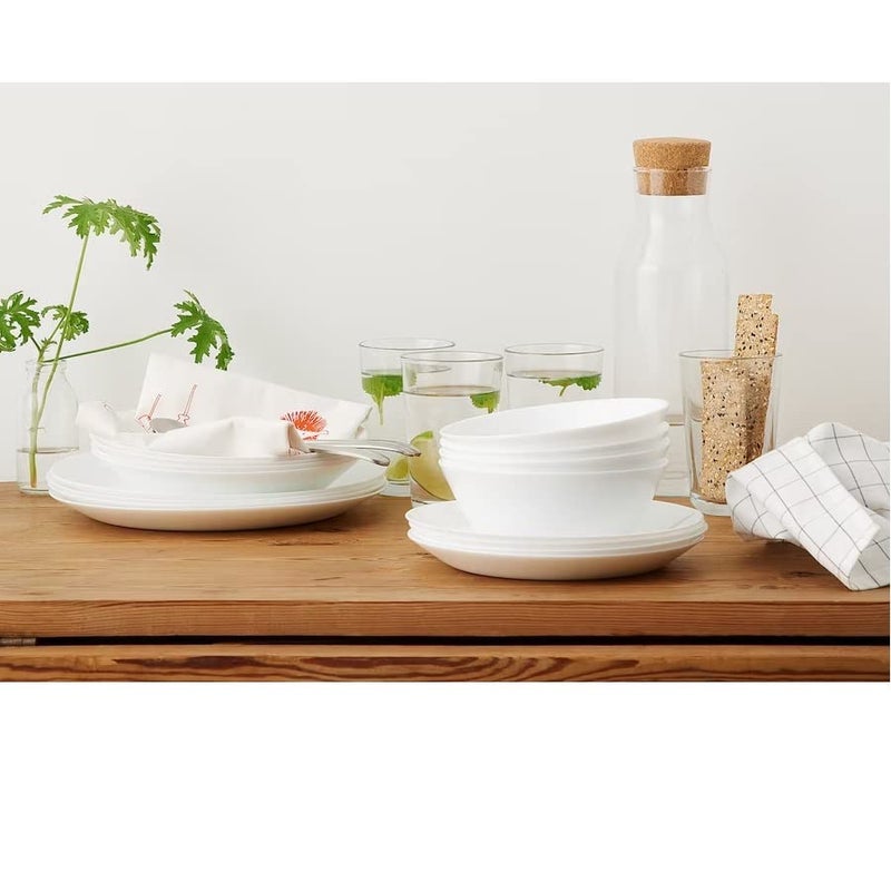 NT-STAR Dinner Plate Tampered Glass, White 25 cm (9 ¾ ") Set of 3-Piece - Image 5