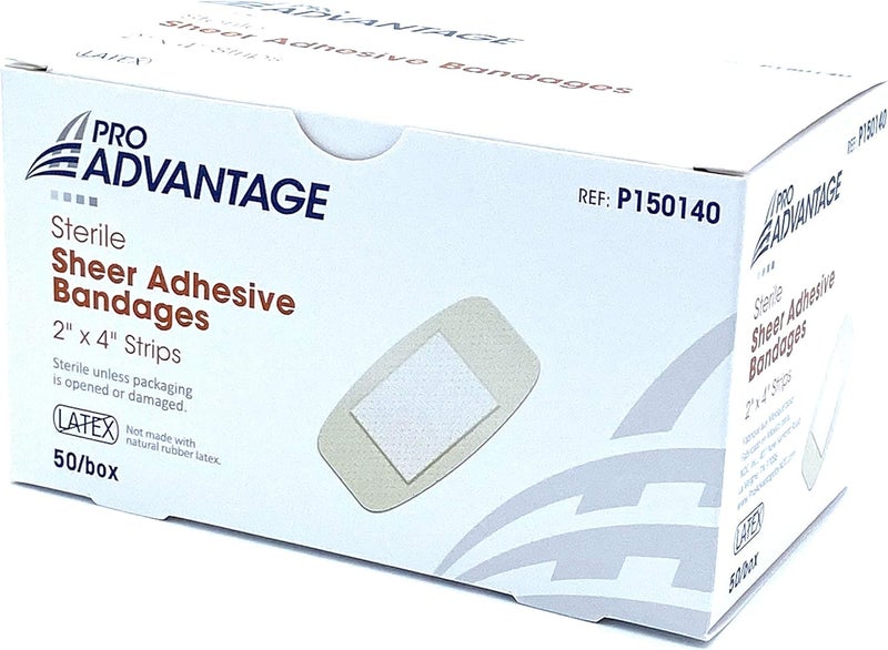 ProAdvantage PRO ADVANTAGE SHEER ADHESIVE BANDAGE  Adhesive Bandage Strips 2 x 4 50bx - Image 1