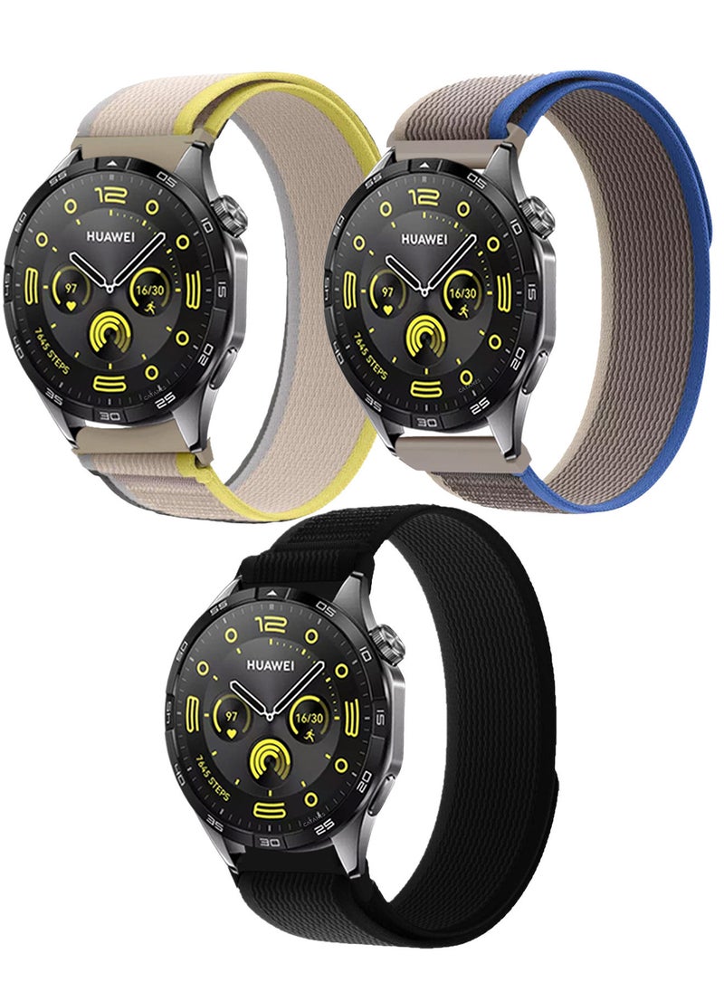 CATANES - ( for Huawei Watch GT4 ) 3 Pack, Trail Loop Band, Braided Elastic Weave Sport Strap, Nylon Sport Loop Bands for Men Women - Image 1